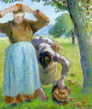 Camille Pissarro Werke - Apfel Sammler 1891 Camille Pissarro